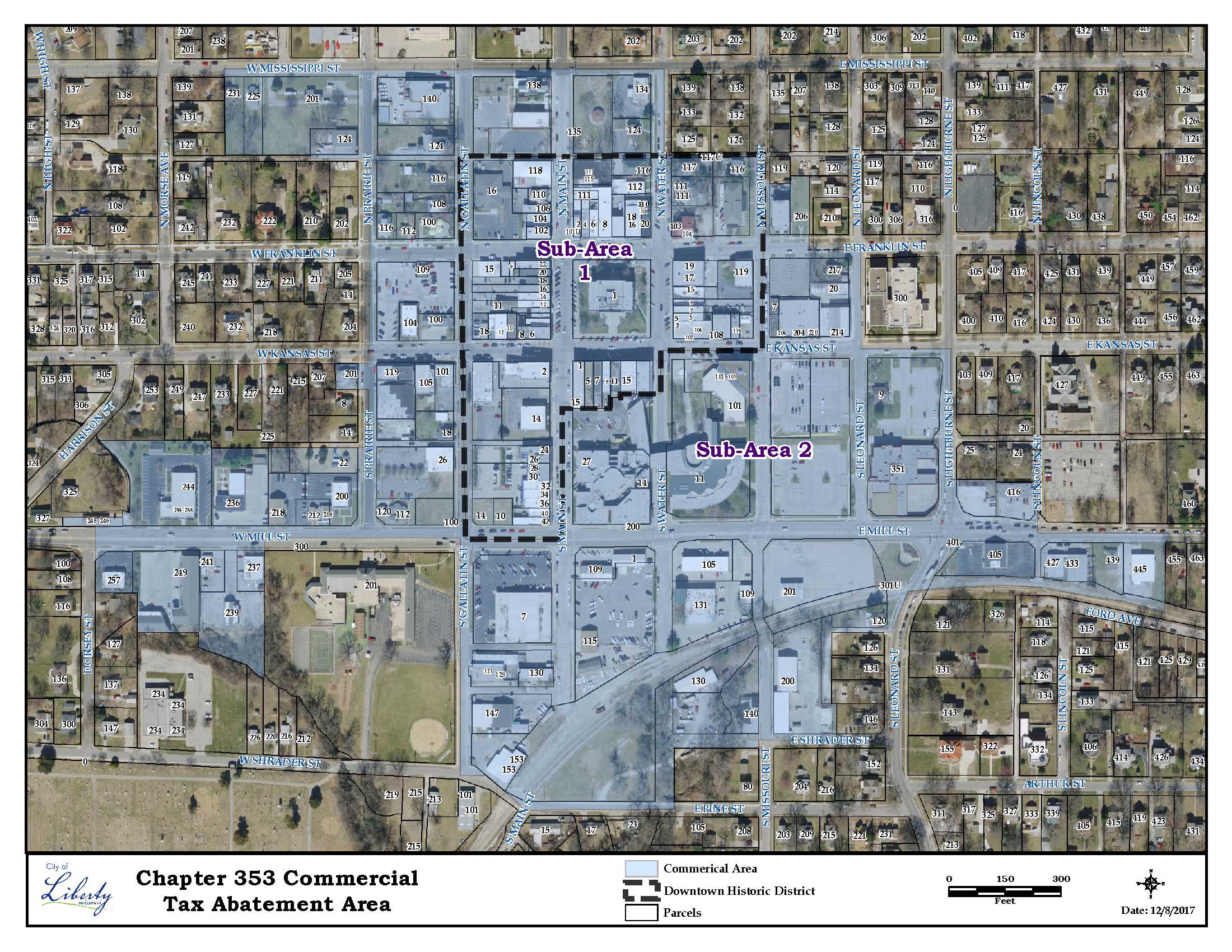 Map of the Chapter 353 Downtown Commercial Area