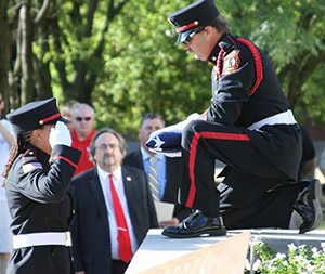 Photo of the Liberty Fire Department Honor Guard presenting colors