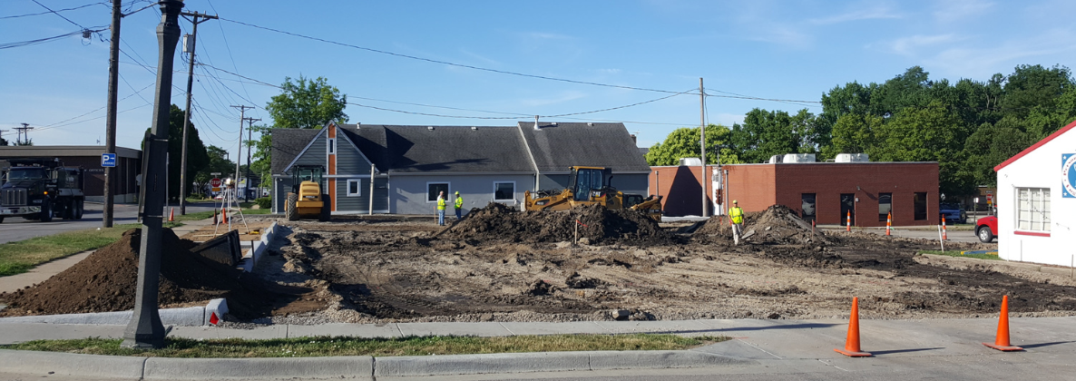 Photo of Public Works crews working on a parking lot