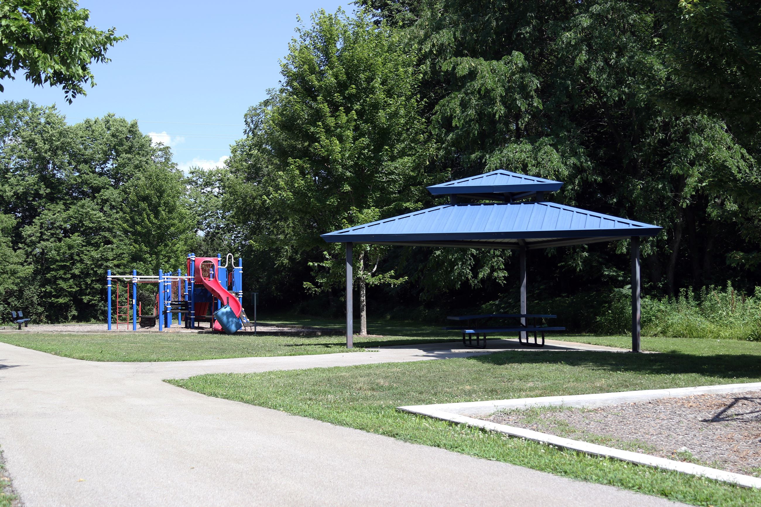 Photo of a playground and shelter at a Liberty Park