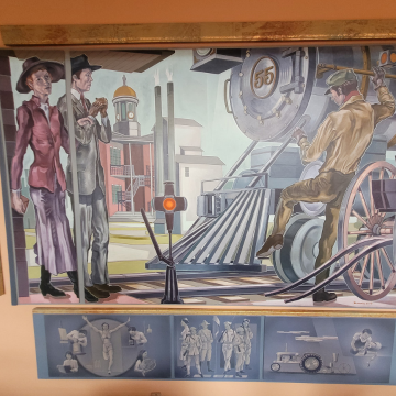Photo of the "Liberty, The Heritage Years" Mural located inside Liberty City Hall