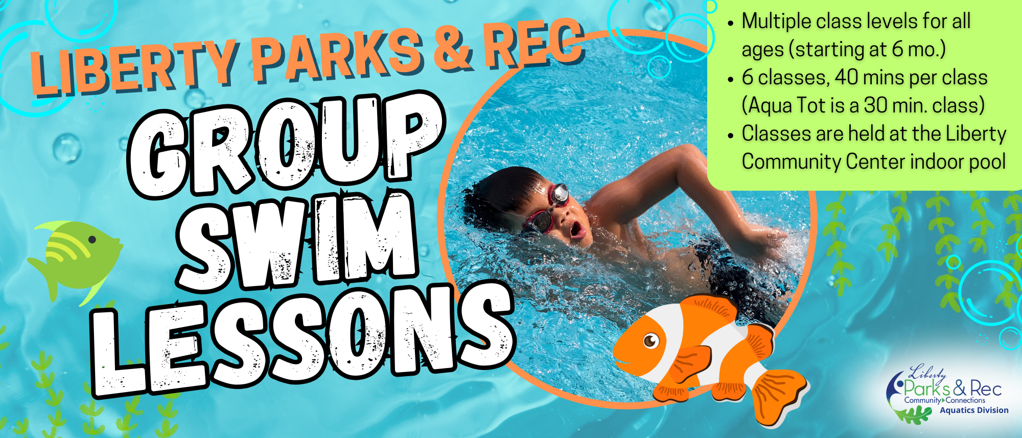 LPR Fall Group Swim Graphic with details about the program