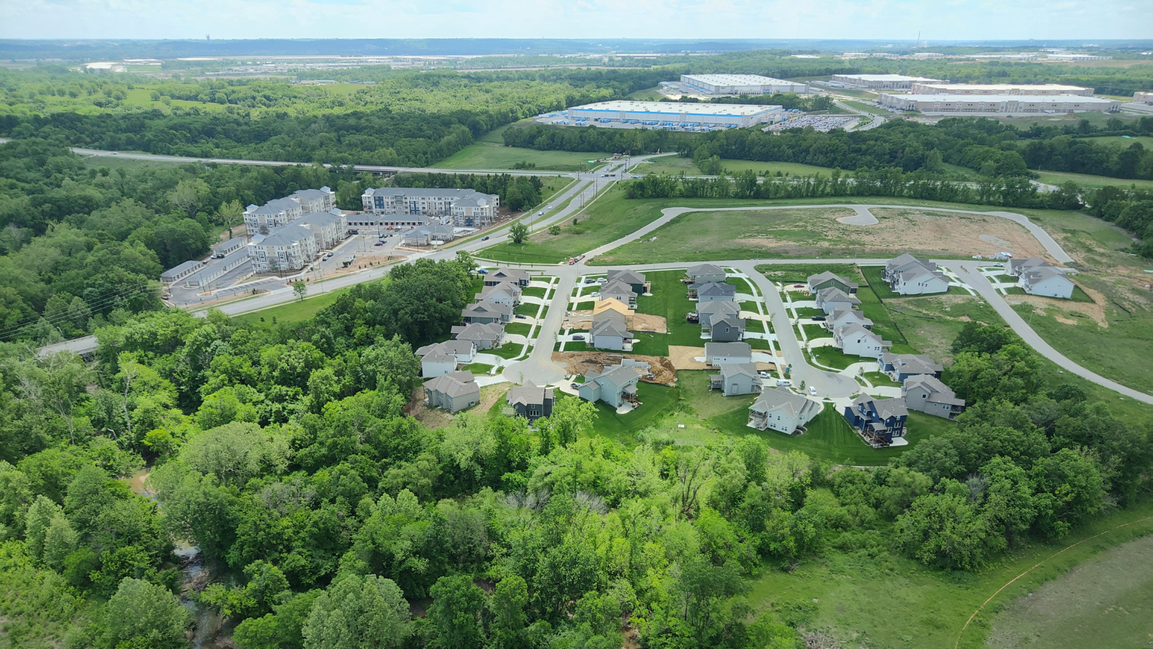 Aerial view of the Homestead Hills subdivision