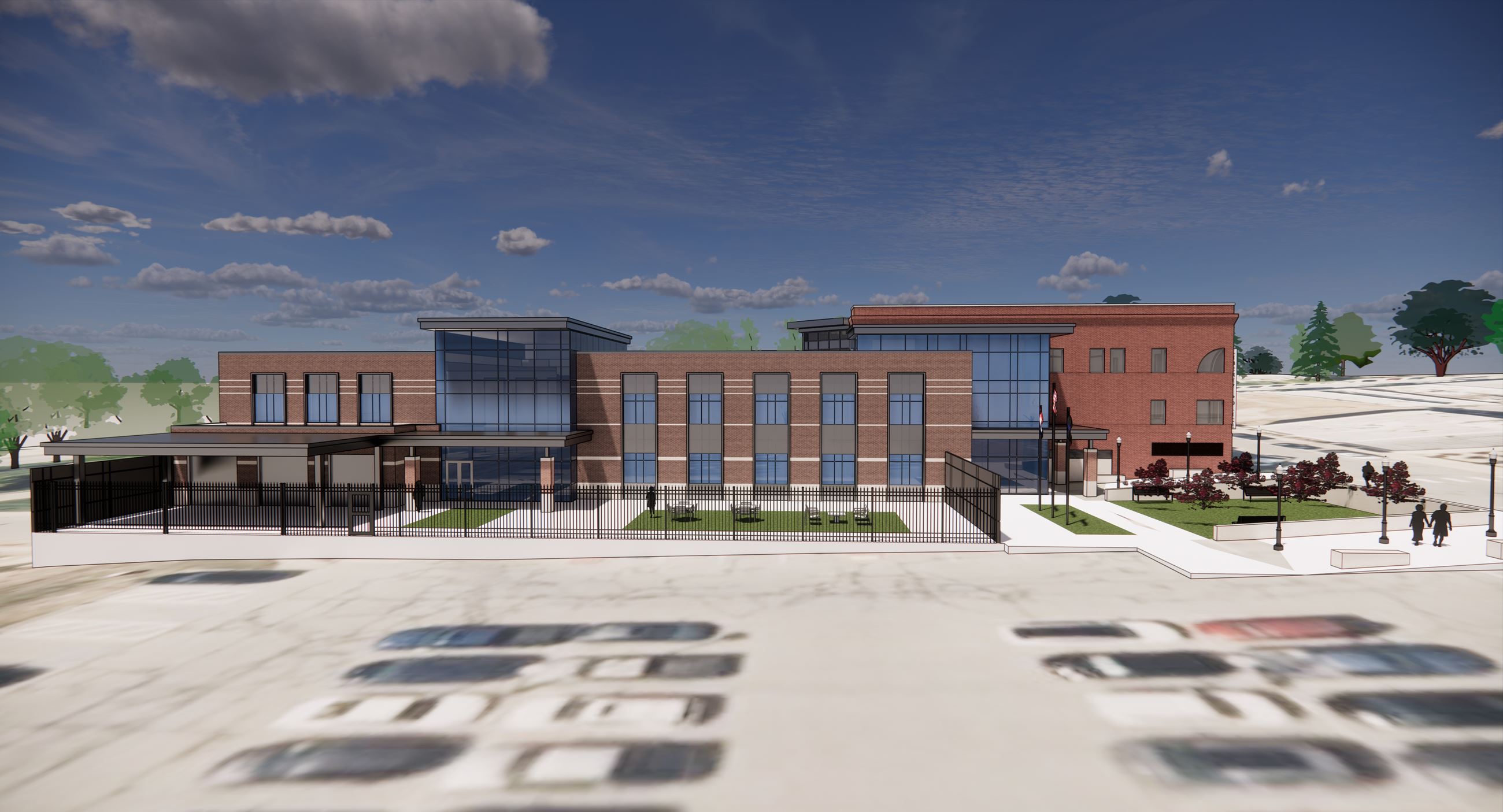 Rendering of a proposed expansion of the Liberty Police Department facility at Liberty City Hall. 