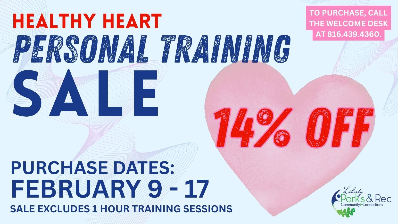 Healthy Heart Personal Training Sale, 14 percent off with a heart