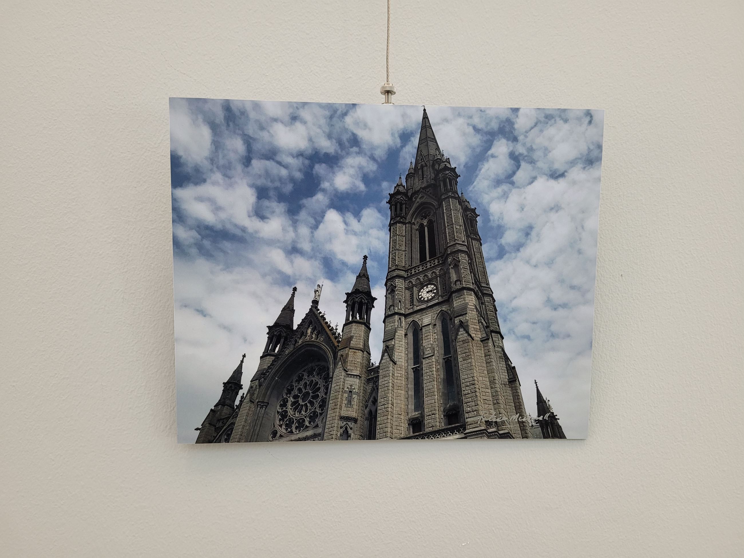 Artwork of Patrick McDowell featuring a building resembling a historic chapel 